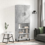 Highboard Concrete Grey 69.5x34x180 cm Engineered Wood 3196095