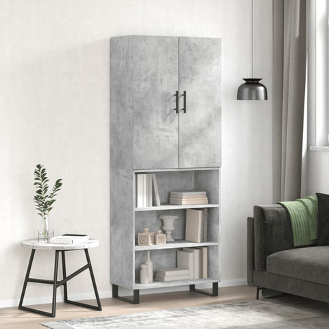 Highboard Concrete Grey 69.5x34x180 cm Engineered Wood 3196095