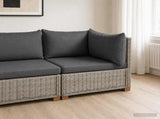 Corner Sofa with Cushions GENDT Natural Rattan Kubu Grey 42034383