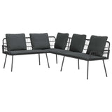 Garden Sofa Set 2 pcs Black Poly Rattan 3328648