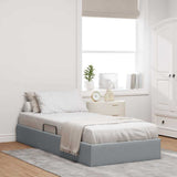 Storage Bed with Headboard Light Grey 90 x 190 cm Fabric 3370043