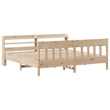 Bed Frame without Mattress 180x200 cm Super King Solid Wood Pine 3306996