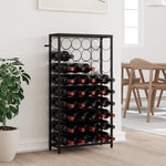 ZNTS Wine Rack for 45 Bottles Black 54x18x100 cm Wrought Iron 358367