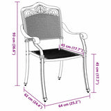 Garden Chair 2 pcs Green 55 x 56.5 x 91cm Aluminium 42002381