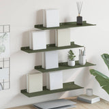 Floating Shelf 4 pcs Olive Green 60 x 18 x 2.5 cm Steel 8004029