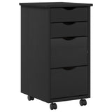 Desk and Rolling Cabinet Set MOSS 2 pcs Black 3438793