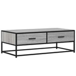 ZNTS Coffee Table Grey Sonoma 100x50x35 cm Engineered Wood and Metal 848782