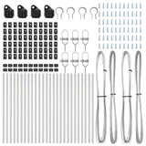 Embedded Fence Post 26 pcs Silver Powder-Coated Steel 3350149