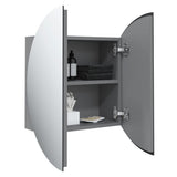 Bathroom Cabinet with Round Mirror&LED Grey 47x47x17.5 cm 345585