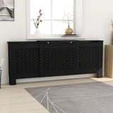 MDF Radiator Cover Black 205 cm 325556