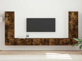 TV Cabinet Set 8 pcs Smoked Oak Engineered Wood 3409137