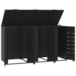 Wheelie Bin Storage for 3 Bins Black 207x79x117 cm Steel 3279978