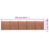 Fence Panel Set Brown 872x186 cm WPC 3211834