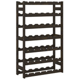 Wine Rack for 42 Bottles Black Solid Wood Pine 373403