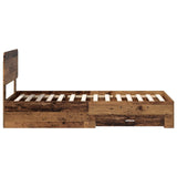 Bed Frame with Headboard Old Wood 100 x 200 cm Engineered Wood 3412416