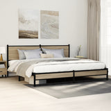 Metal Bed Frame without Mattress Sonoma Oak 193x203 cm 3301397
