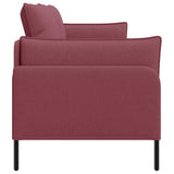 3-Seater Sofa Wine Red 222 x 81 x 89 cm Fabric 42048632