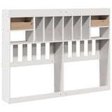 Headboard with Storage White 150 cm Solid Wood Pine 855509