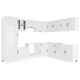 14 Piece Kitchen Cabinet Set Kalmar Gloss White Engineered Wood 3314973