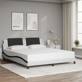 Bed Frame with LED without Mattress "Zadar" White and Black 180x200 cm 3214130