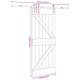 Sliding Door NARVIK Natural and Black 85 x 210 cm 3445210