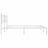 Metal Bed Frame without Mattress with Headboard White 193x203cm 376379