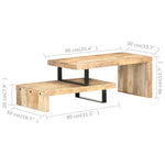 ZNTS 2 Piece Coffee Table Set Solid Mango Wood 320392