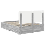 Bed Frame with Drawer Grey Sonoma 140 x 190 cm Engineered Wood 3412788