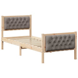 Bed Frame with Headboard Taupe 80 x 200 cm Solid Pine Wood 878432