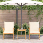 Garden Sofa Set with Cushion 3 pcs Brown Solid acacia wood 4106449