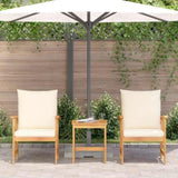 Garden Sofa Set with Cushion 3 pcs Brown Solid acacia wood 4106449