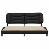 Bed Frame without Mattress "Hvar" Black and White 180x200 cm Super King Faux Leather 3208053