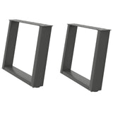 Coffee Table Legs U-Shaped 2 pcs Anthracite 70x cm Steel 4012774