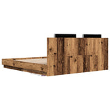 Bed Frame with Headboard Old Wood 200 x 200 cm Engineered Wood 3416331