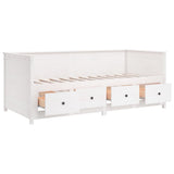 Day Bed without Mattress White 75x190 cm Small Single Solid Wood Pine 820917