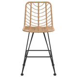Bar Stool Set of 2 Black Steel, polyethylene rattan Standard 319430