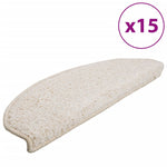 Stair Mats 15 pcs 65x21x4 cm White Half Round Large 133906