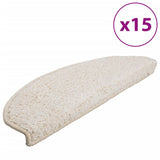 Stair Mats 15 pcs 65x21x4 cm White Half Round Large 133906