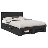 Bed Frame with Headboard Black 140 x 200 cm Engineered Wood 3408754