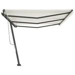 Freestanding Manual Retractable Awning 600x300 cm Cream 3069797
