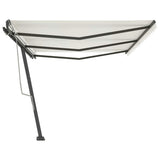Freestanding Manual Retractable Awning 600x300 cm Cream 3069797