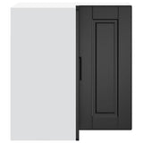 Kitchen Wall Corner Cabinet "Porto" Black Engineered Wood 854098