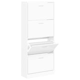 Shoe Cabinet White 63x24x147 cm Engineered Wood 342542