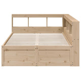 Bookcase Bed without Mattress 140x190cm Solid Wood Pine 3324472