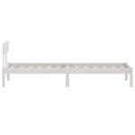 Bed Frame without Mattress White Solid Wood 90x200 cm 810133