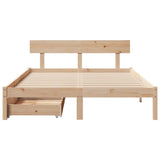 Bed Frame without Mattress 150x200 cm King Size Solid Wood Pine 3301516