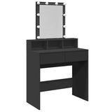 Dressing Table with LED Black 80x41x144.5 cm 848179