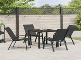 Garden Dining Set 5 pcs Black Powder-coated Steel 3379115