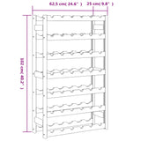 Wine Rack for 42 Bottles Black Solid Wood Pine 373403