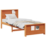 Bed Frame with Headboard Wax Brown 80 x 200 cm Engineered Wood 877238
